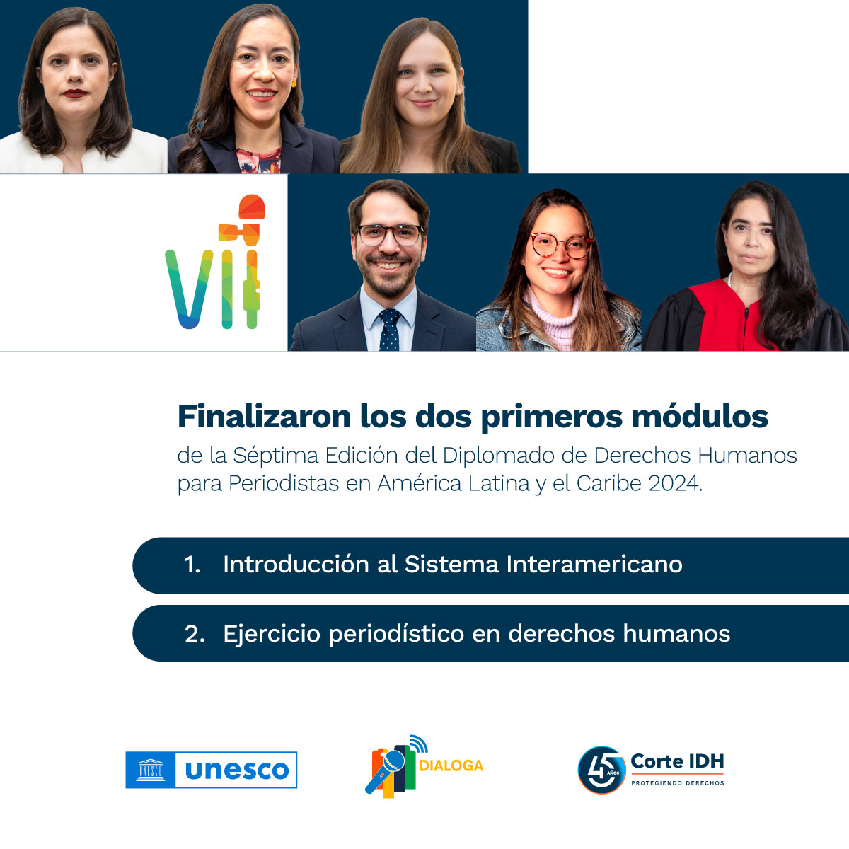 🌎✍️ ¡Continúa la VII Edición del Diplomado Virtual en Derechos Humanos para Periodistas en América Latina y el Caribe 2024! 📰

📚 El grupo de periodistas finalizó los primeros módulos sobre el Sistema Interamericano y el ejercicio periodístico en derechos humanos. Las clases