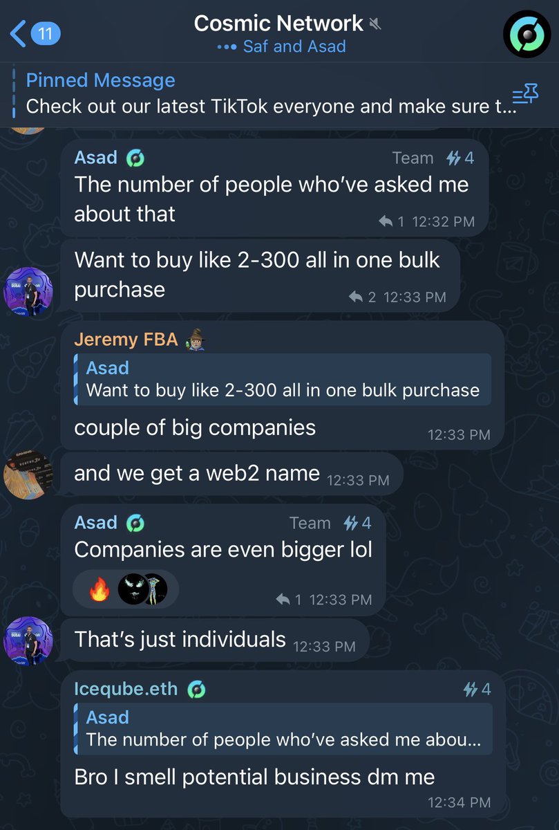 Some alpha in the $COSMIC chat from the CEO - people (and companies) are asking for orders of the Nebula Lite in the magnitude of hundreds of devices….

I think $COSMIC is one of those undervalued utility gems that doesn’t need an alt season from $BTC and $ETH in order to run….
