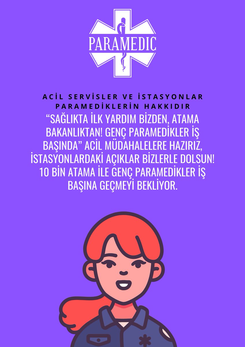 Acil müdahalede en ön safta yer alan PARAMEDİKLERİN istihdamının artırılmasını talep ediyoruz 
<a href="/drmemisoglu/">Prof. Dr. Kemal Memişoğlu</a>

#MemişoğluAcilAtama
