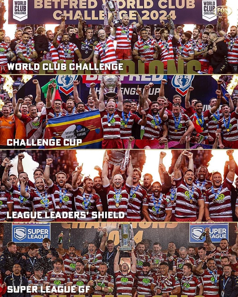 Your daily reminder that right now Wigan Rugby League are the greatest sports team in the world.

127 trophies and counting 🏆