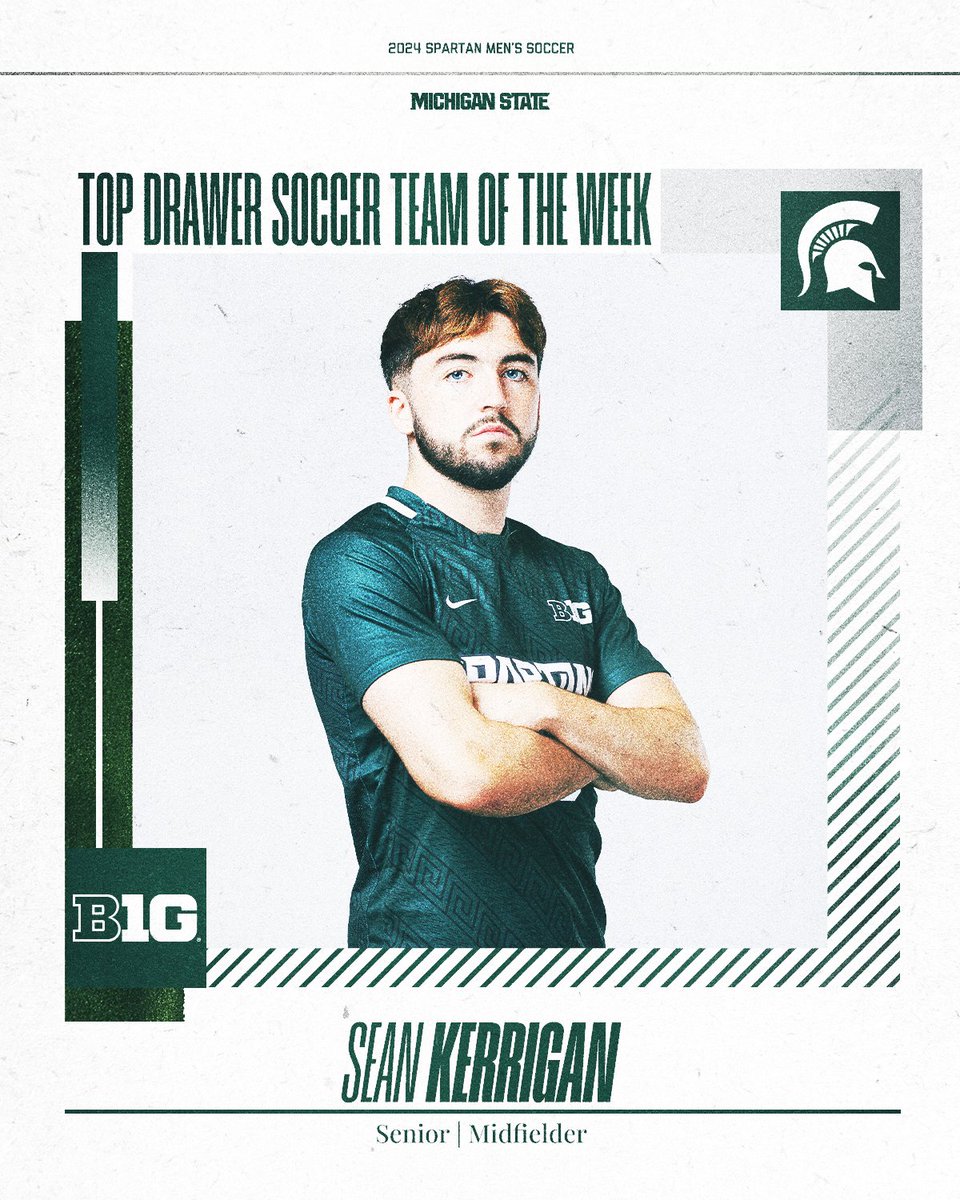 Michigan State Men's Soccer (@msu_msoccer) on Twitter photo Sean Kerrigan was ELITE last week, earning a spot on the <a href="/TopDrawerSoccer/">TopDrawerSoccer</a> Team of the Week!
#GoGreen Sean Kerrigan was ELITE last week, earning a spot on the <a href="/TopDrawerSoccer/">TopDrawerSoccer</a> Team of the Week!
#GoGreen