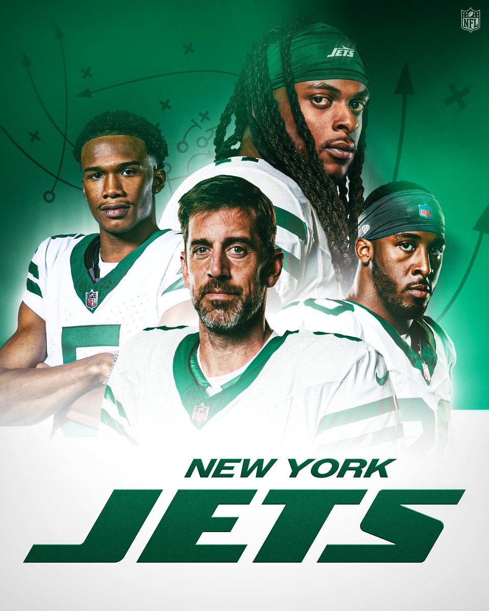 NFL's tweet photo. New-look @nyjets offense ready to rock 🤟 https://t.co/nG5GIfhTQl