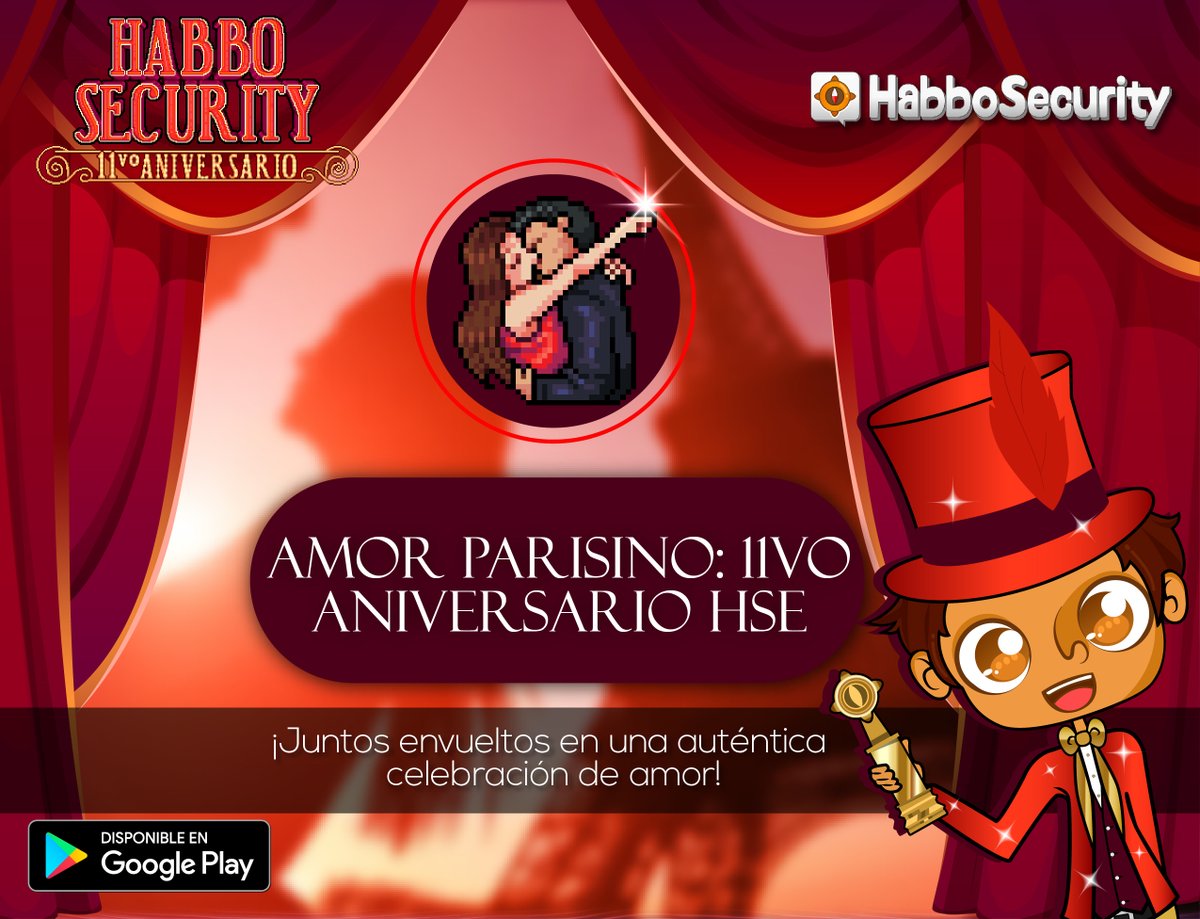 📣Ya abrió el 2do. juego de nuestro #11AniversarioHSE: "Amor Parisino"🎂✨ Este año cumplimos 11 años en la comunidad de Habbo, y con ello, nuestro aniversario está ambientado en el “Cancán Francés” y en la gloriosa década de 1820, en homenaje al inolvidable “Moulin Rouge”🎪🐘