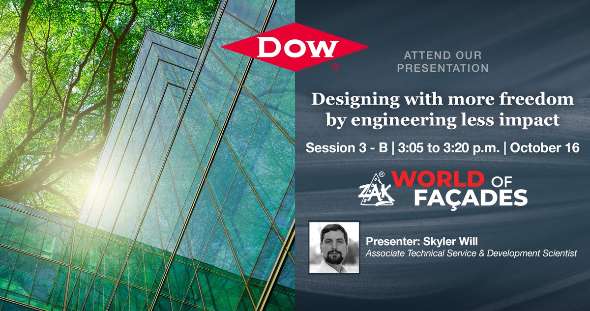 Will you be at <a href="/zakwof/">Zak World of Façades</a> North America tomorrow (Wed., 10/16) in NYC? Make sure to attend our presentation (Session 3 - B, 3:05 p.m.), which will showcase the continent’s first #building constructed with #carbonneutral #silicones. Show info: bit.ly/4eBTrxV #zakwof #facades