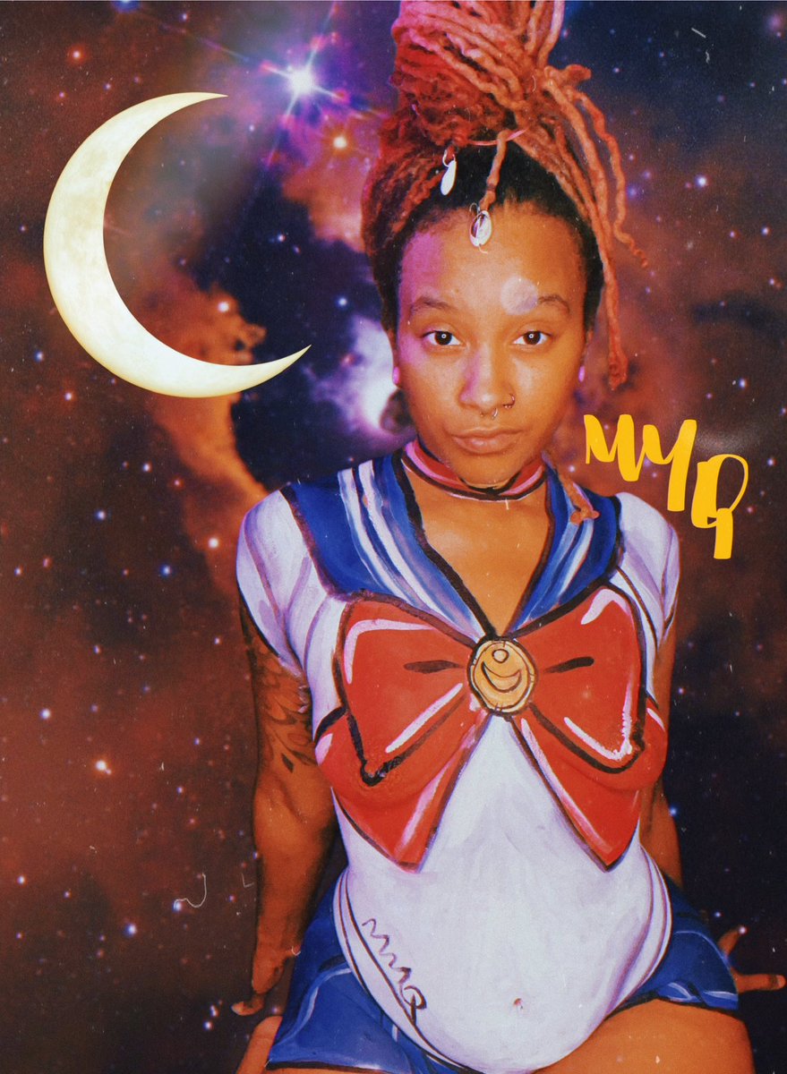 MYRRHMADEQUEEN's tweet photo. I will punish you! 🌙 https://t.co/mzdxDCiG9i #sailormoon #bodypaint #cosplay #cospaint #myrrhmadeart https://t.co/GNFRvawxfX