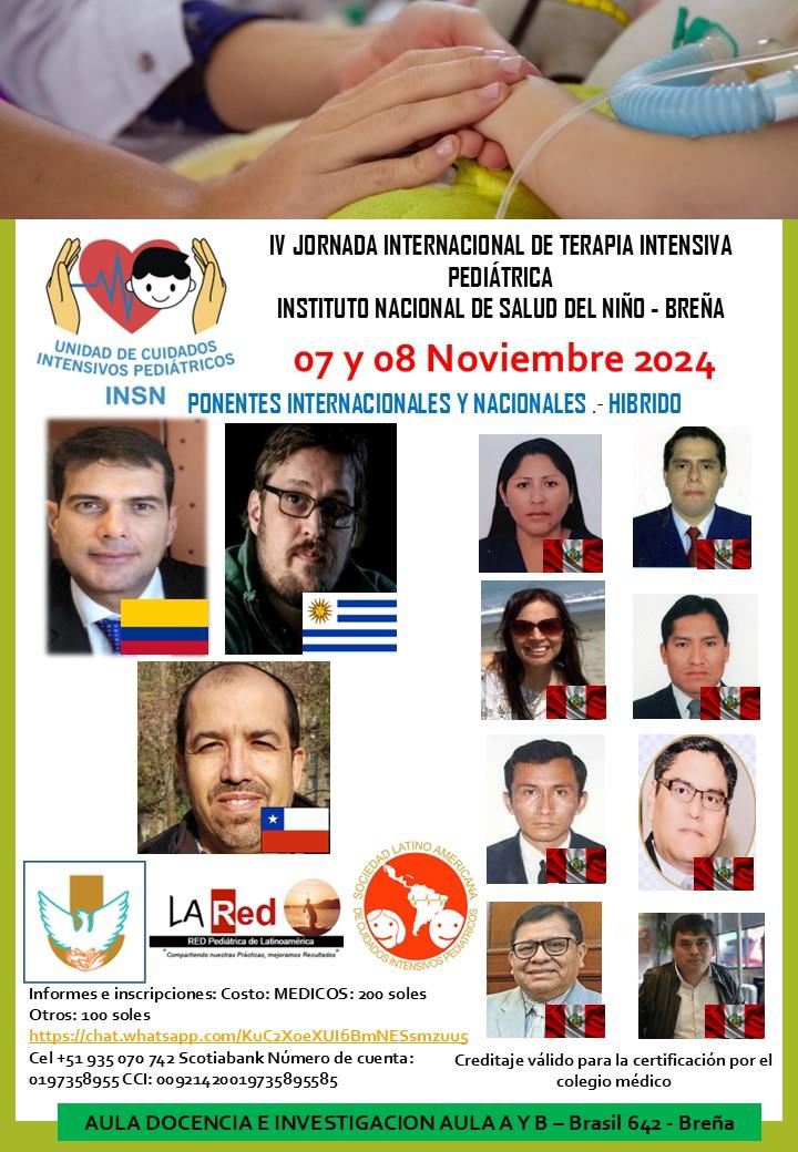 seguimos con las actividades académicas por toda #latinoamerica, evento híbrido en 🇵🇪 ponentes con gran renombre en diversas áreas del #PedsICU, en el flyer mas info para incripciones y no te olvides visitar slacip.org para mas eventos