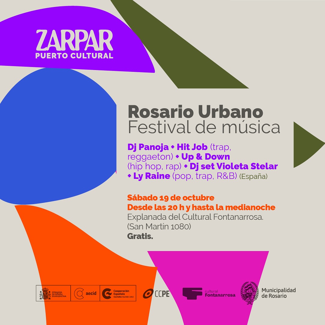 Festival Rosario Urbana 🚀
👉 Con escenario al aire libre en la explanada nos unimos con el <a href="/CCPE/">CC Parque de España</a> en una noche a puro hiphop, trap y reggaetón. Un punto de encuentro de diversos géneros musicales y comunidades! 
Este sábado, 20h #gratis
#Zarpar shre.ink/ZarparTrap
<a href="/lyraine/">Lili</a>