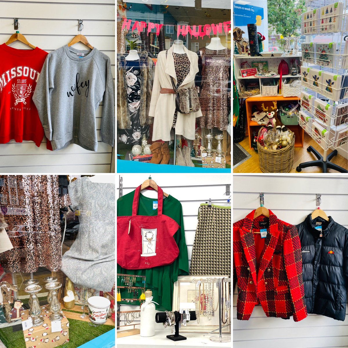 October is all about cosy knits, warm jackets, sparkly party outfits and of course Christmas 🎄 
We have all of that 👆👆👆 and more! All at affordable prices and excellent quality. Come in for your #charityretail fix and buy #preloved
