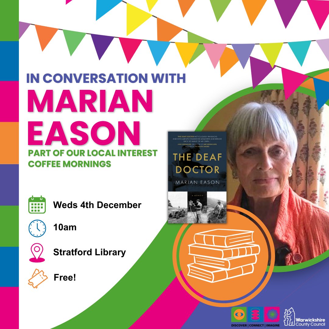 Join us for our local interest coffee morning at Stratford Library next month where we will be host to local author Marian Eason. Everyone is welcome – no need to book, just drop in!

Find out more about the coffee morning at eventbrite.co.uk/e/in-conversat…