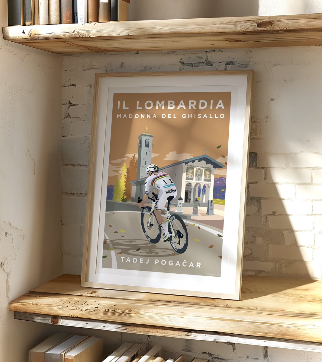 Jenlewis20's tweet image. New @Il_Lombardia print featuring @TamauPogi 🚴🏼🇸🇮🌈🍂🍁

I’ve had lots of requests for a print featuring Pogi so here it is! And I wanted to include the Madonna del Ghisallo as it’s such a shrine to cycling 🚴🏼

#tadejpogacar #pogi #pog #madonnadelghisallo #illombardia #cycling