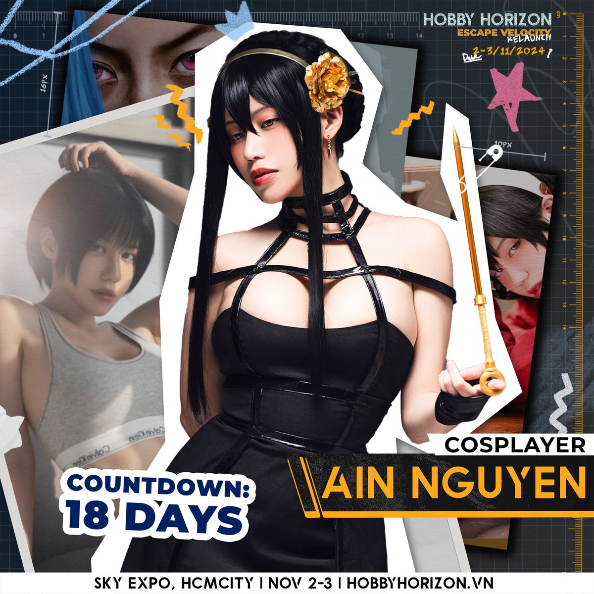 🖇️『 𝐇𝐇𝟐𝟒: 𝘼𝙄𝙉 𝙉𝙂𝙐𝙔𝙀𝙉 - 𝘾𝙊𝙎𝙋𝙇𝘼𝙔𝙀𝙍 』🖇️

Guys, let's line up neatly to welcome Aunt @iaintnguyen ! 💐
What's more, she will be appearing at Hobby Horizon! 😍

── ✧ ˙ ̟ ── ✧
★𝐇𝐎𝐁𝐁𝐘 𝐇𝐎𝐑𝐈𝐙𝐎𝐍 𝟐𝟎𝟐𝟒 / NOV 2-3 https://t.co/pYJr65DkuO