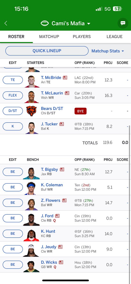 GnarlyEh's tweet photo. @NFLFantasy This is my current team. 
I’m thinking I would like to trade Jonathan Taylor (injury prone) thoughts ? And for who? Or any other advice would be helpful https://t.co/trMHOAz8fs