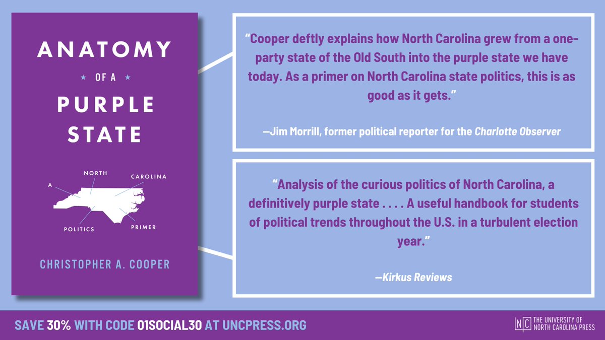 As the world's best publicist (<a href="/SonyaBonczek/">Sonya Bonczek</a>) reminded me, today is the publication date for Anatomy of a Purple State.

I appreciate the kind words (&amp; photos!) from folks who have gotten a copy, &amp; big thanks to the people who have featured or reviewed the book thus far.

#ncpol