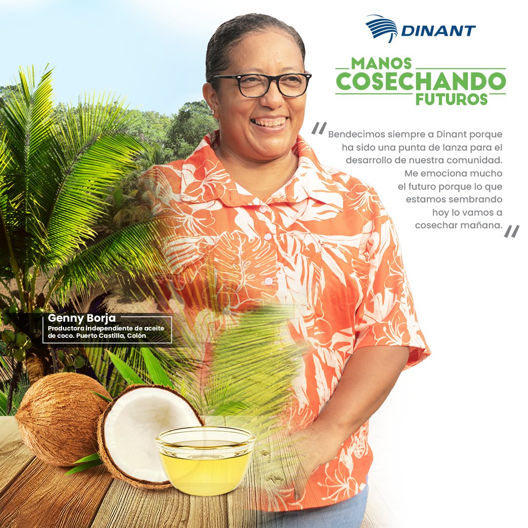 Genny Borja, productora independiente de Aceite de Coco en Puerto Castillo, Colón nos comparte como Dinant ha sido un pilar para el desarrollo de la comunidad. 🌿🥥🌴

#ManosCosechandoFuturos #Dinant #AceiteDeCoco