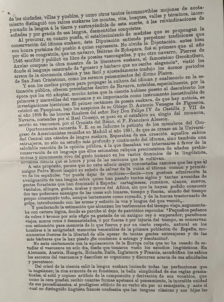 KikeAmonarriz's tweet photo. 1896an Nafarroako Diputazioak bat egin zuen Gipuzkoakoarekin irakasleei euskara jakitea eska zekien:
“El pueblo vasco-navarro, como todos los pueblos del mundo, tiene derecho perfecto é indiscutible á su lengua”
Irakurtzekoa da! 👉🏼 http://82.116.160.16:8080/handle/10690/122476 https://t.co/wHp8m7ud8K