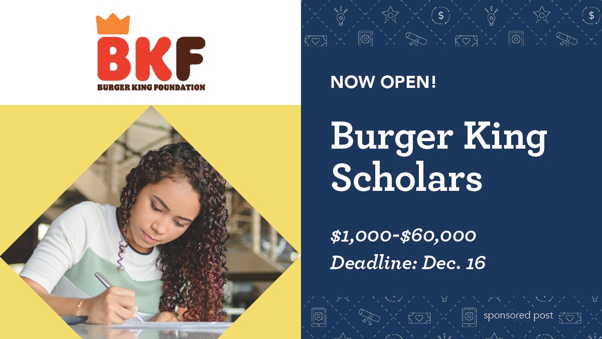 The <a href="/BurgerKing/">Burger King</a> Scholars program is open! High school seniors planning to enroll in for the entire 2025-2026 school year at an accredited two- or four-year college are invited to apply. Visit hubs.ly/Q02TxLN40 to learn more and apply! #BKScholars #Scholarship