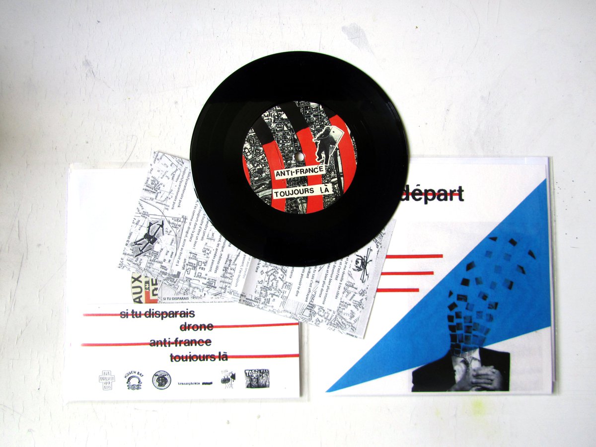 Faux Départ's new EP is out today and I just received the 7" records. You can listen to the four tracks and buy a copy (including a sheet with the lyrics about love, being a  punk in one's forties, French riots and drone surveillance) here: 
 hiddenbayrecords.bandcamp.com/album/ep-3