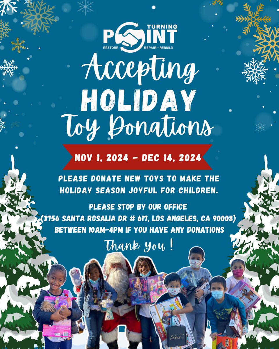TurningPointAOD's tweet photo. This holiday season, let's make a difference together! Turning Point AOD is in need of Christmas toy donations to spread joy and love to those in our community. Every gift, big or small, can light up a child's face.  Join us in making this Christmas unforgettable! #toydonation https://t.co/gGIvzl4PWk