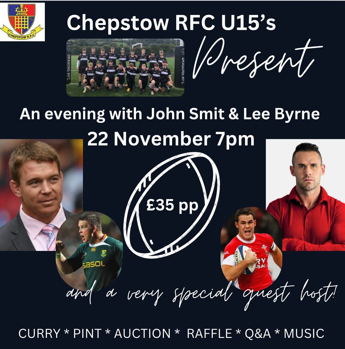 BenjaminMSmith's tweet image. Big night coming up at @CHEPSTOWRFC with some fantastic guests to help raise some funds for the U15s end of season tour…

Join us the evening before @WelshRugbyUnion v @Springboks to hear from @byrney_15 and @JohnSmit123 

buytickets.at/seventy3events…