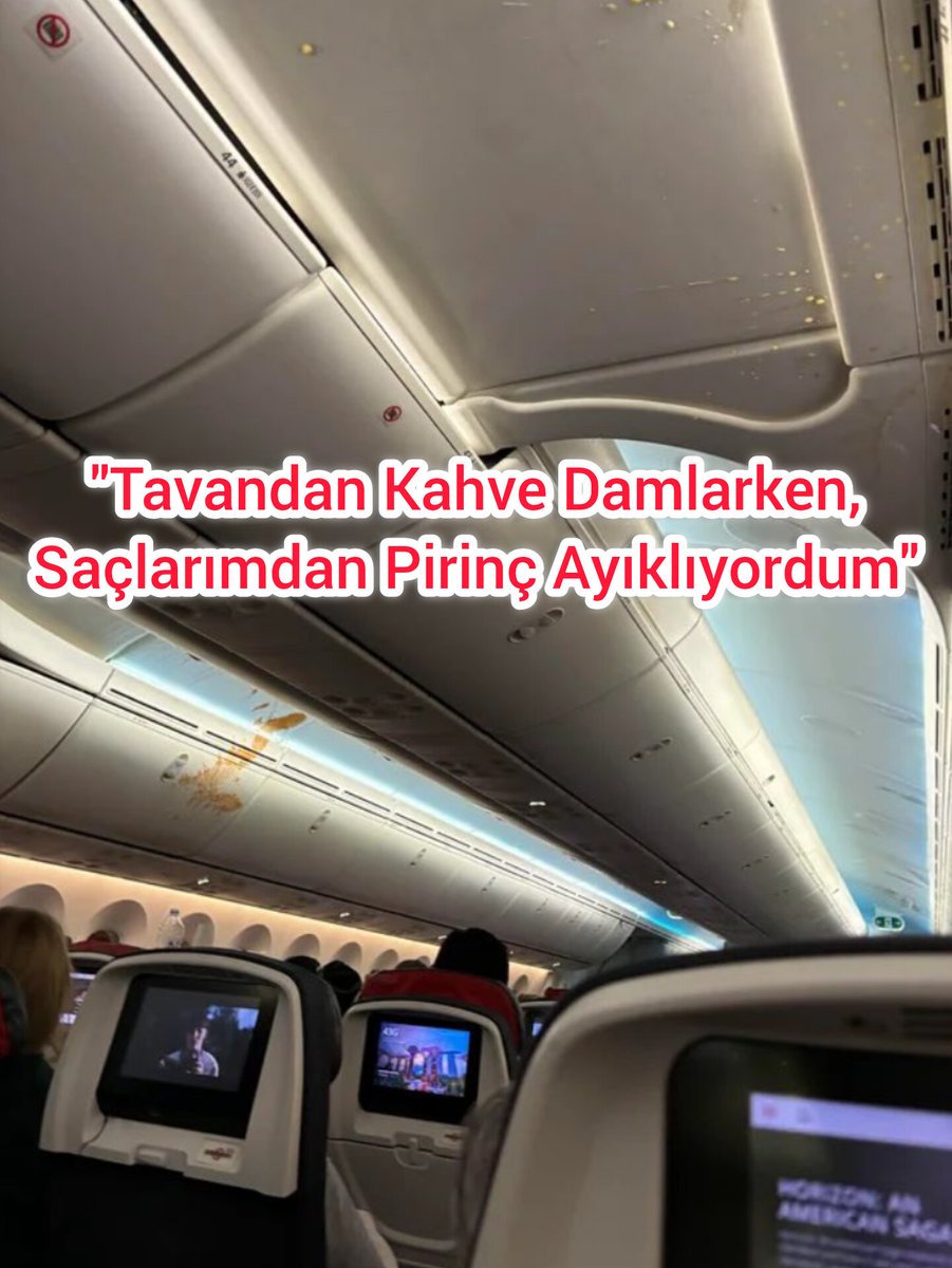 HavaSosyalMedya's tweet photo. Air Canada Uçağının Tavanı ve Zemini Yemekle Kaplandı

Air Canada'nın #AC19 Vancouver - Singapur seferini yapan Boeing 787 tipi uçağında, yoğun türbülans meydana geldi. Kabindeki yemek servisi sırasında yaşanan türbülans sebebiyle, uçağın tavanı yemekle kaplandı.

Uçağın 5 dakikada 6 bin feetten fazla irtifa kaybettiği belirtildi.

Bir yolcu 'Tavandan üzerime kahve damlarken, saçlarımdan pirinç ayıklıyordum.' dedi.

ℹ️ Uzmanlar türbülanstaki artışın iklim değişikliğinden kaynaklandığına inanıyor, 1979'dan 2020'ye %55 artış oldu.

📸: @RonallChersan