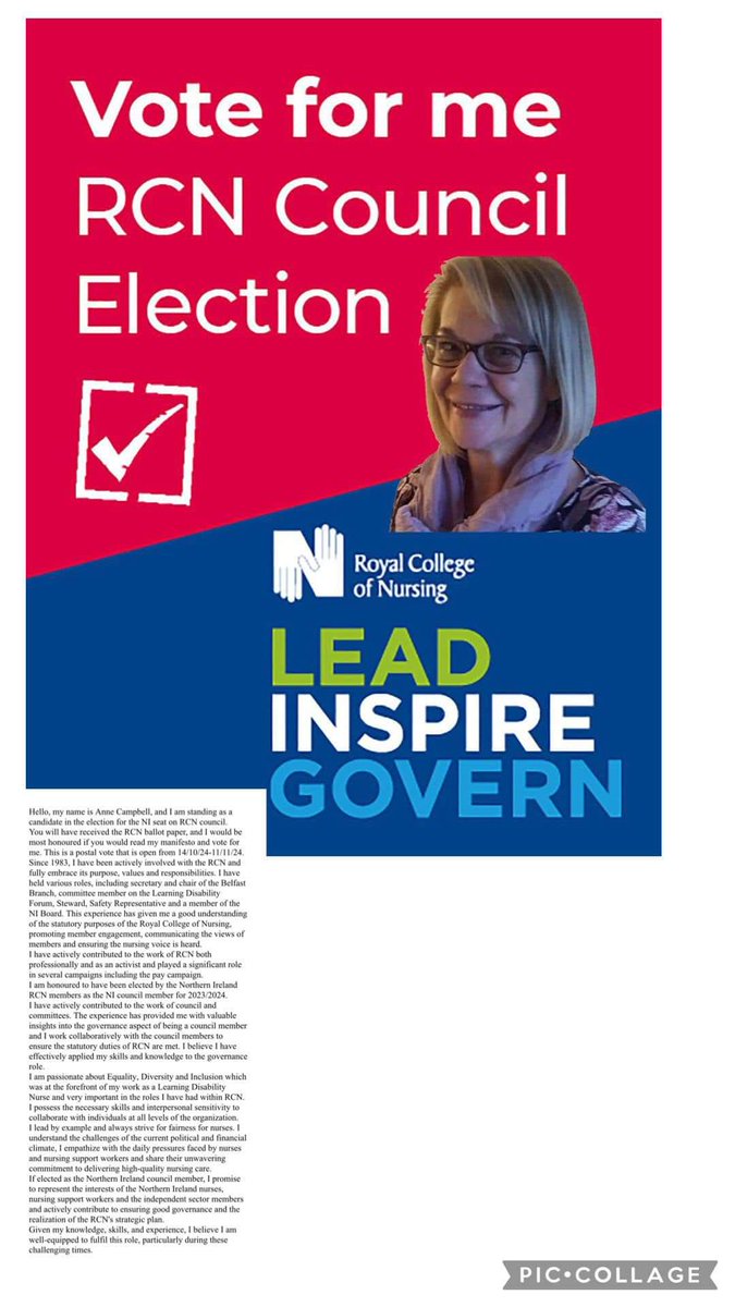 Katrina Cooper (@katrinacooperrn) on Twitter photo Anne Campbell has my vote for the RCN Council elections as she has been a strong voice for NI. Make sure you use your vote. <a href="/RCN_NI/">RCN Northern Ireland</a>
<a href="/AnneCam8/">Anne Campbell</a> Anne Campbell has my vote for the RCN Council elections as she has been a strong voice for NI. Make sure you use your vote. <a href="/RCN_NI/">RCN Northern Ireland</a>
<a href="/AnneCam8/">Anne Campbell</a>