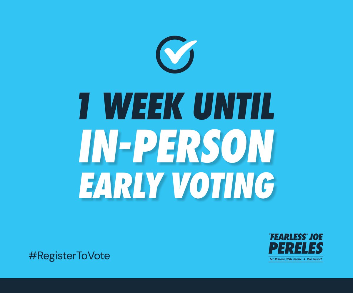 However you vote, it’s vital that each of us makes our voice heard in this election. Early in-person absentee voting begins in ONE WEEK! Check your voter registration at the link to find your polling place and details on early in-person absentee voting. 
voteroutreach.sos.mo.gov/portal