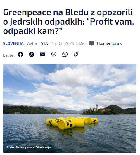 jedrskasi's tweet photo. Današnja serija laži, ki jo je zagotovil Greenpeace Slovenija! 🧵

Brez preverjanj so jih objavili na @STA_novice in @n1slovenija.

Radioaktivni odpadki niso problem! 
Nikogar ne ogrožajo, za njih se ustrezno skrbi, ni jih veliko in so pod strogim nadzorom. Nikjer ne plavajo. /1 https://t.co/3KGzU1rTA9