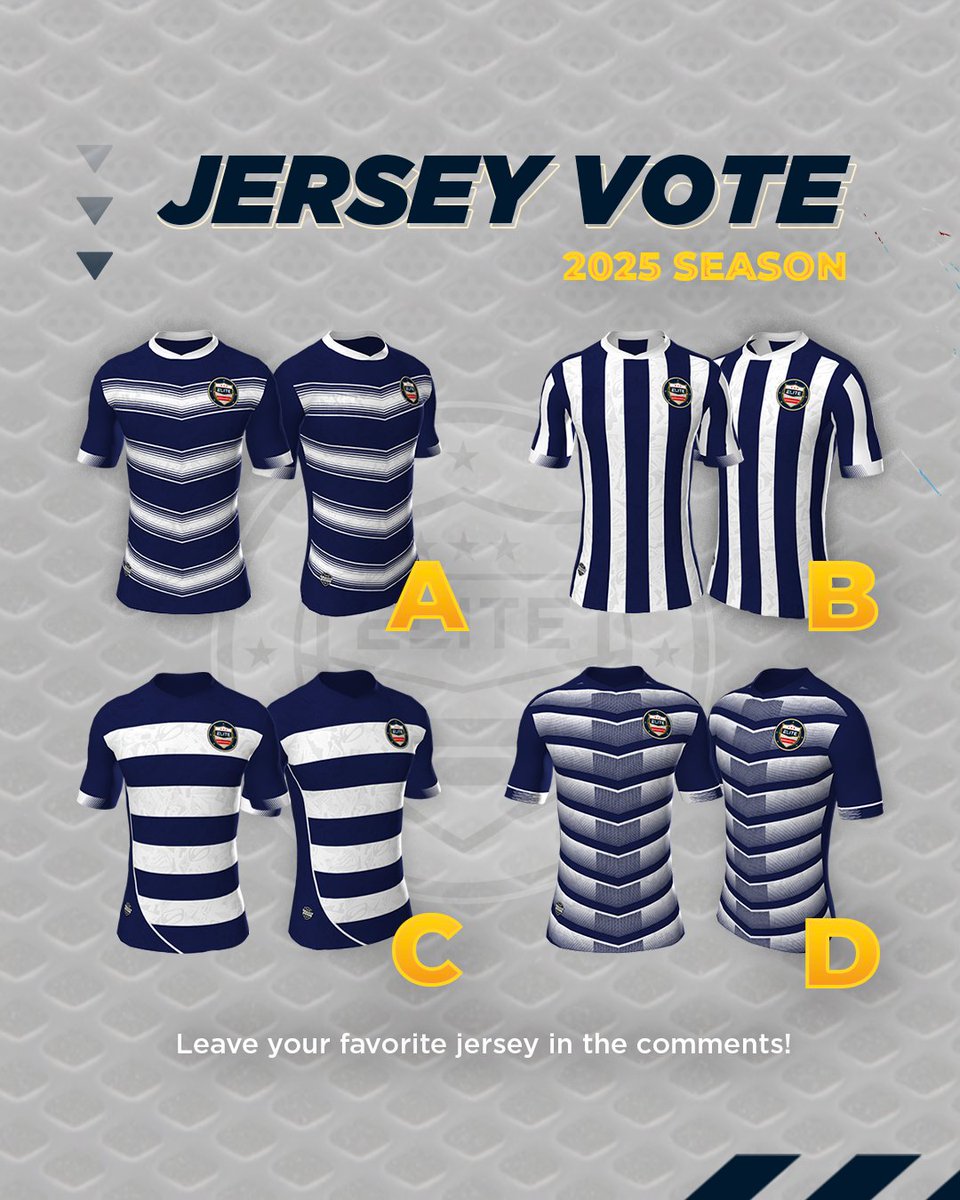 districtelitefc's tweet photo. Your Vote Matters! Help us choose the official uniforms for our inaugural #npsl season! ⚽️

🔗 Vote now! https://t.co/E4mBnTqa1d

The deadline is Friday at 6 PM, so make sure to have your say before then!

#districtelitefc #npsl  #WashingtonDC  #CommunityFirst https://t.co/VK0CDIqDUZ