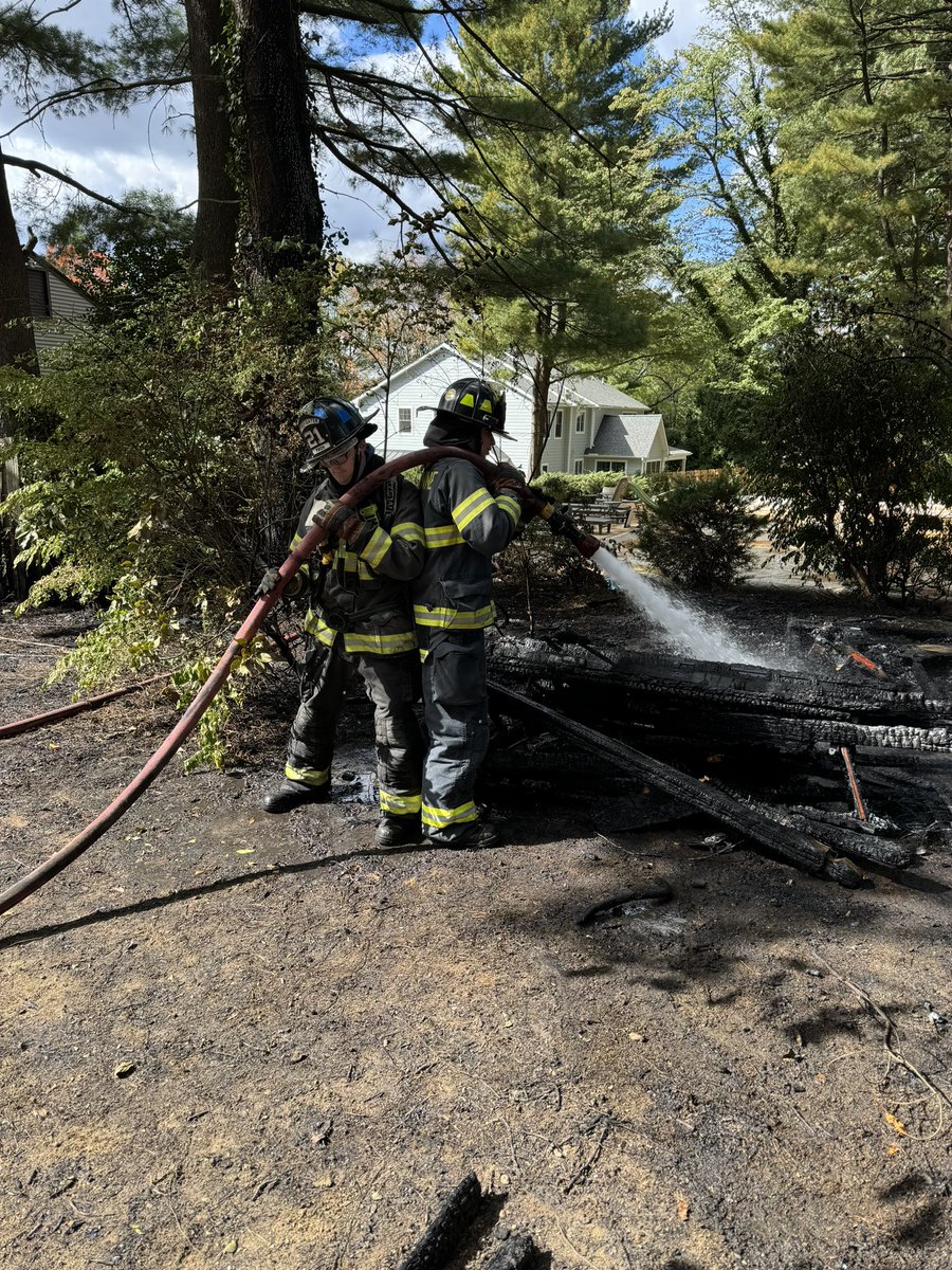 Large brush and shed fire on Ballytore Road just after 12 noon today. #NarberthFire and #MerionFireCo assisted.