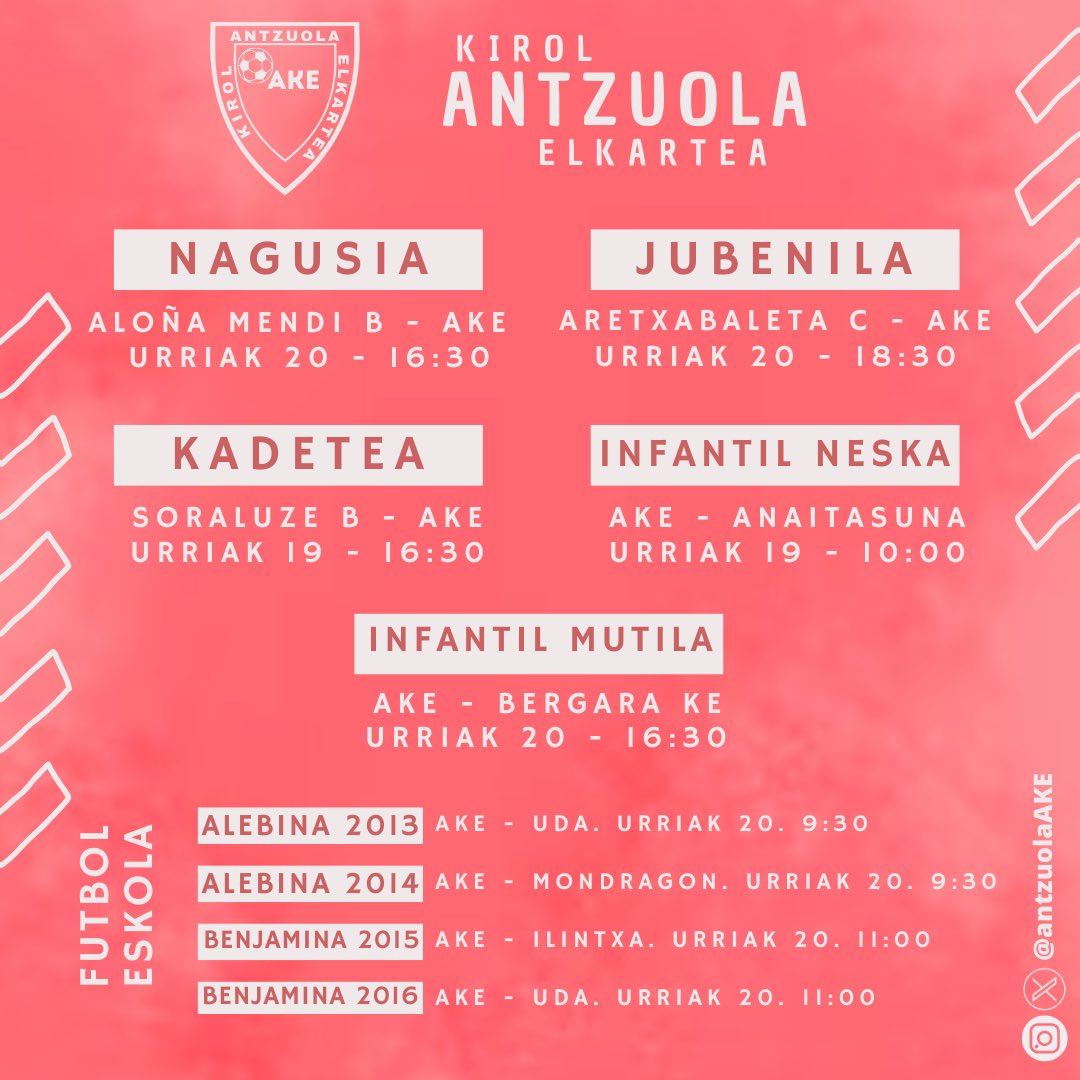 🗓️ URRIAK 19-20. Asteburu honetako kartelera