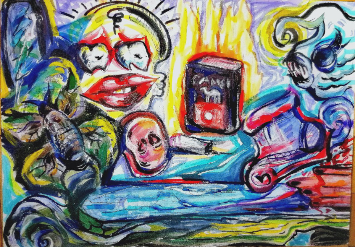 FpNonna's tweet photo. Little fears #traditionalart https://t.co/HhDayZja9B