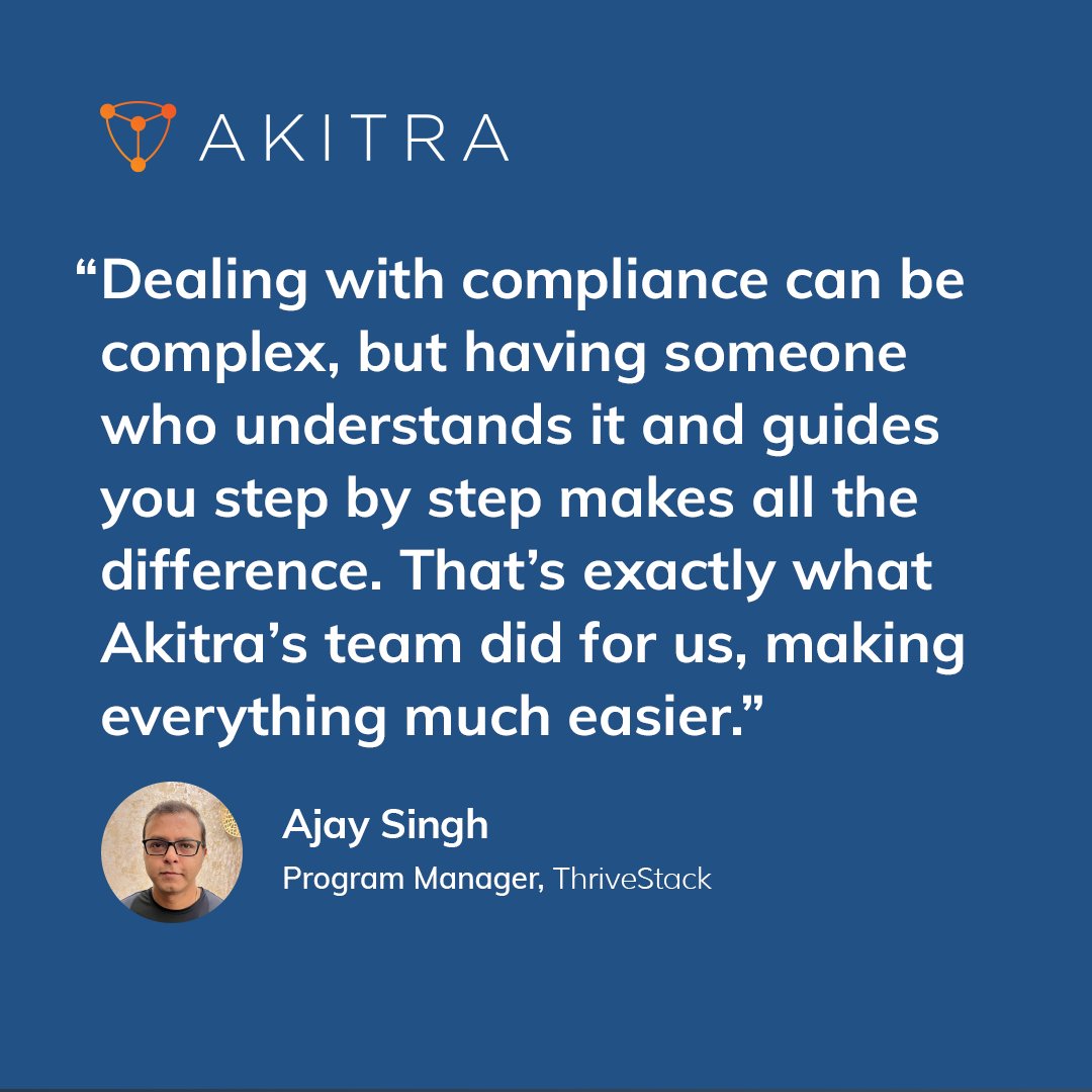 🚀 Facing SOC 2 Type 2 compliance challenges, <a href="/ThrivestackAI/">ThriveStack</a> partnered with Akitra for our AI-powered #ComplianceAutomation Platform. Here’s how we helped:
🤝 Proactive Partnership
🔧 Streamlined Workflows
🌟 Personalized Support

👉 Book a #Demo now at akitra.com/demo