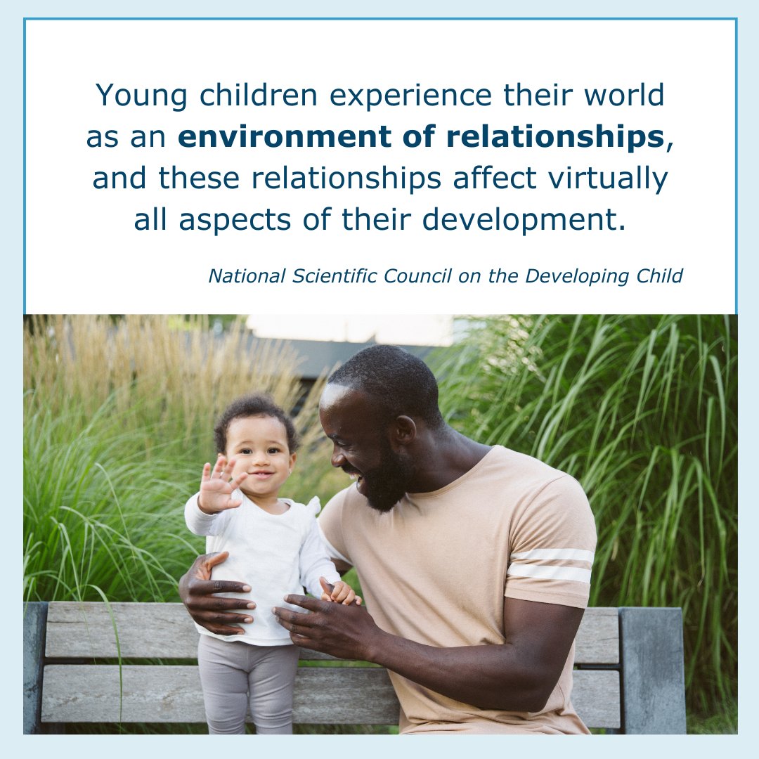 A young child's environment of relationships – including connections with caregivers, teachers, or relatives – is critical to early development and lifelong health. Learn more here: bit.ly/3yIEExN