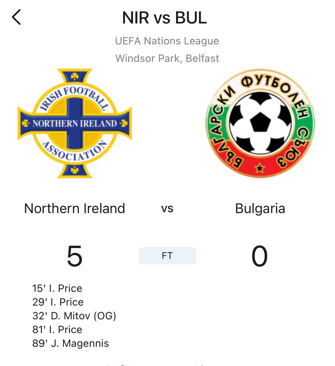 Wow what a result for NI !!
