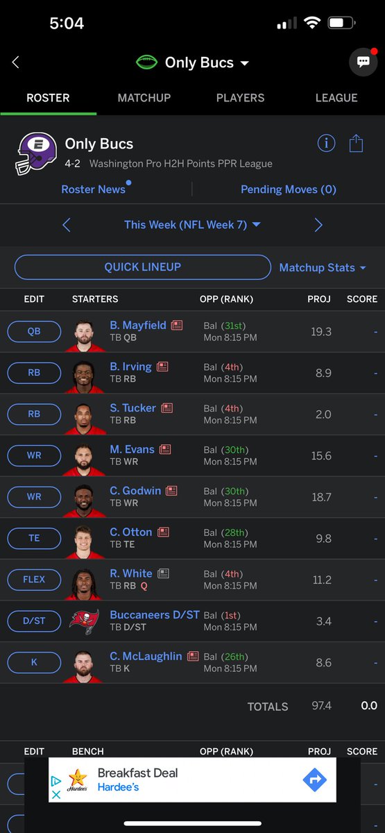 BucsBy30's tweet photo. And they called me a madman. 4-2 through 6 with only @Buccaneers. This is the closest I’ll ever get to feeling like @jasonrlicht!! 😂 #WeAreTheKrewe #GMing https://t.co/GMUIvJfpdE