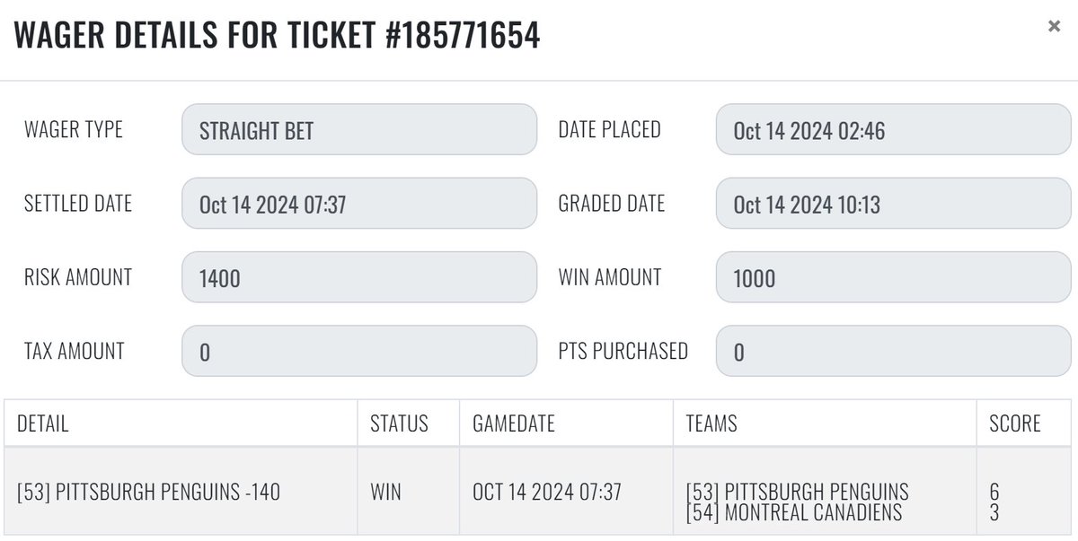 sharp_analysis's tweet image. 10/14 #SharpRecap 

#NHL 
💰[1] PIT Penguins -140

#MLB 
↔️[1] F5: CLE Indians / NYY Yankees Over 4 -110

+1.00 unit
#GetSharp