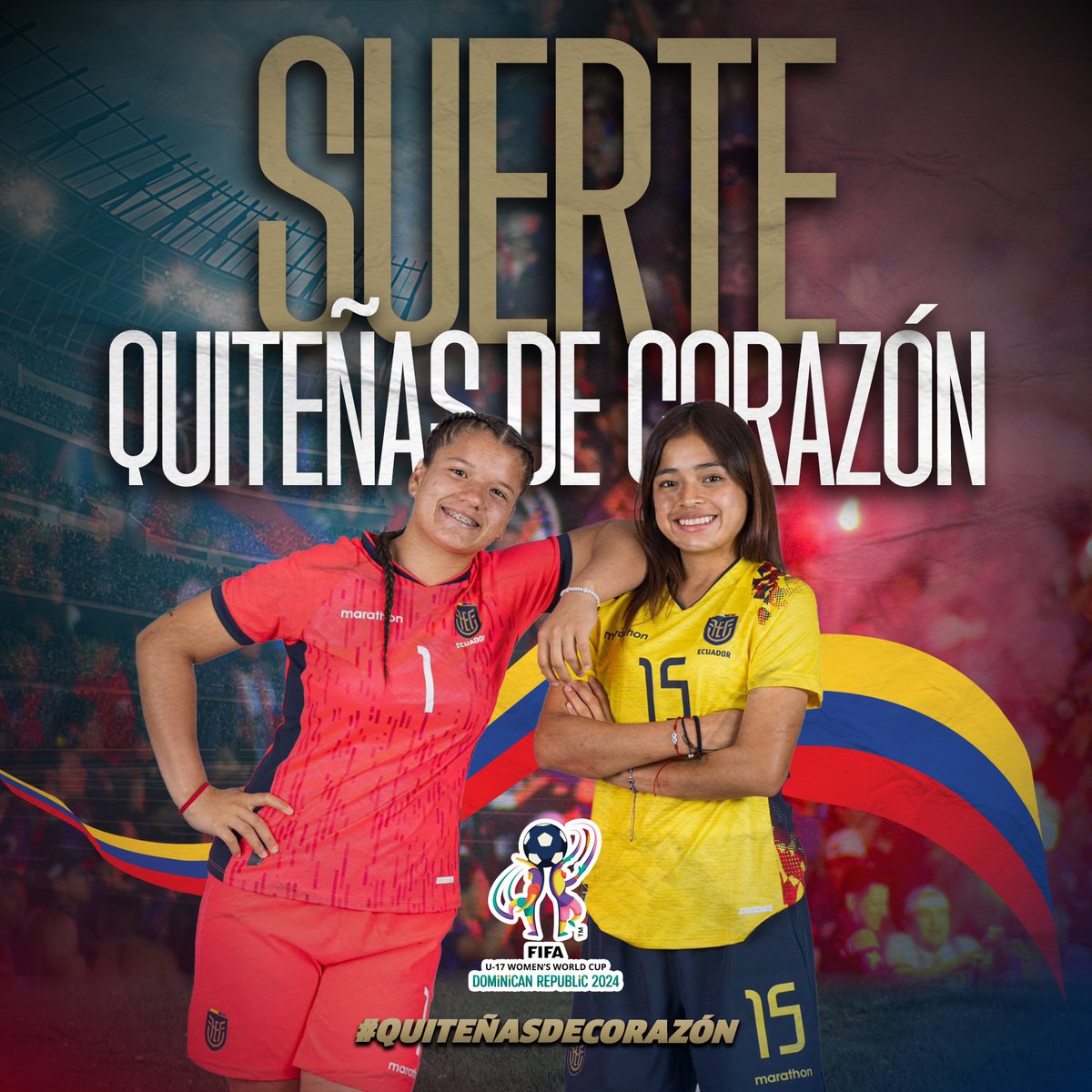 Los dos corazones latirán en República Dominicana! 🇨🇬❤️💙

Nos llena de orgullo ver a nuestras jugadoras, Nayeli Rodríguez y Emily Delgado, ser parte de la selección ecuatoriana en el Mundial Sub 17 Femenino. 

<a href="/LaTri/">La Tri 🇪🇨</a> #Quiteñasdecorazón #fútbolfemenino