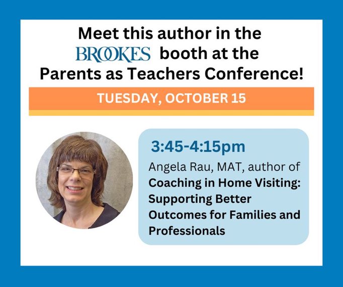 AmyPClause's tweet photo. Join us today at 3:45 pm in the Brookes booth to meet author Angela Rau! #PATCON2024 @BrookesPubCo https://t.co/3VYH0uoC1A