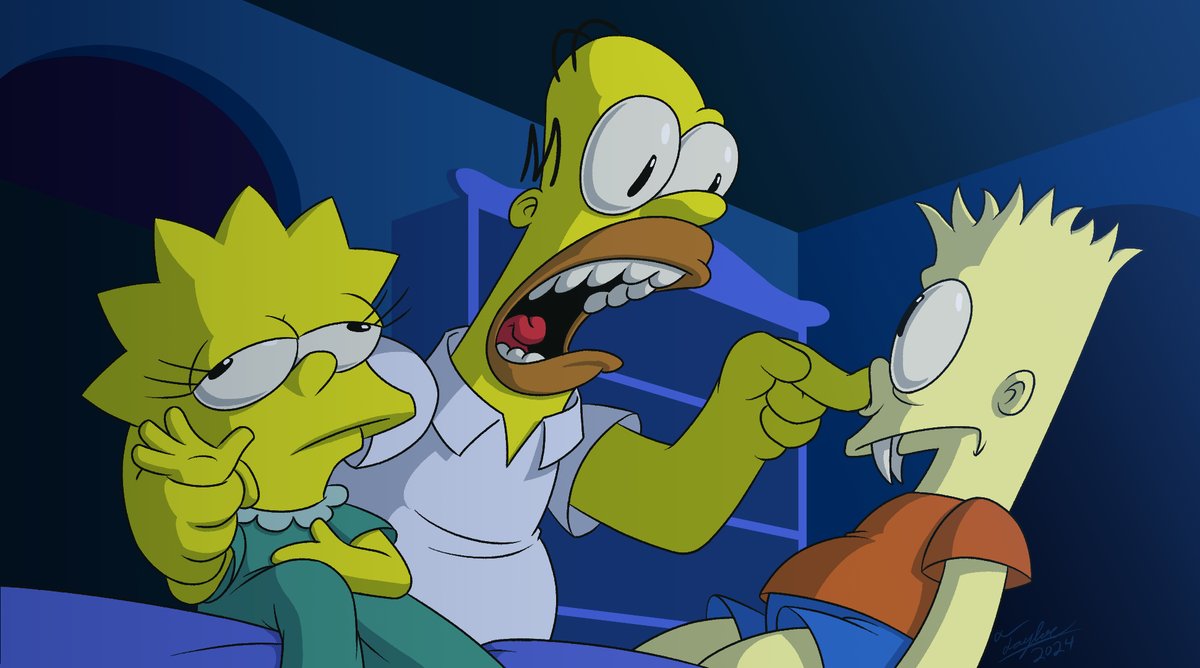 ProductionsFoot's tweet image. "waitaminute... You ARE a vampire!"

Redrew one of the the best Simpsons frames ever for the spooky season