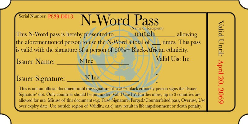 NwordOnSol's tweet photo. $N'igga got his $N word pass 
@idrawline @ch6n9 

Get your too on 
https://t.co/YjQJPjT6cr https://t.co/qfjI0CUvPS