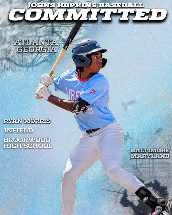 RyanMorris2025's tweet photo. I am excited to announce my commitment to pursue my academic and athletic career at Johns Hopkins University! Thank you to everyone who helped me along this journey to get me here. https://t.co/bMyZe4FVfg