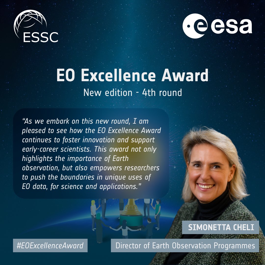 Mark Drinkwater (@kryosat) on Twitter photo With our <a href="/esa/">European Space Agency</a> #EOExcellenceAward we celebrate the innovators and the brilliant minds 🌟 pushing the frontier of #EarthObservation based #EarthScience
Nominate until 5 Dec 2024👉
eoxcellence.com
#ESA #EOCommunity #Innovation #Exploration #WomenInSpace With our <a href="/esa/">European Space Agency</a> #EOExcellenceAward we celebrate the innovators and the brilliant minds 🌟 pushing the frontier of #EarthObservation based #EarthScience
Nominate until 5 Dec 2024👉
eoxcellence.com
#ESA #EOCommunity #Innovation #Exploration #WomenInSpace