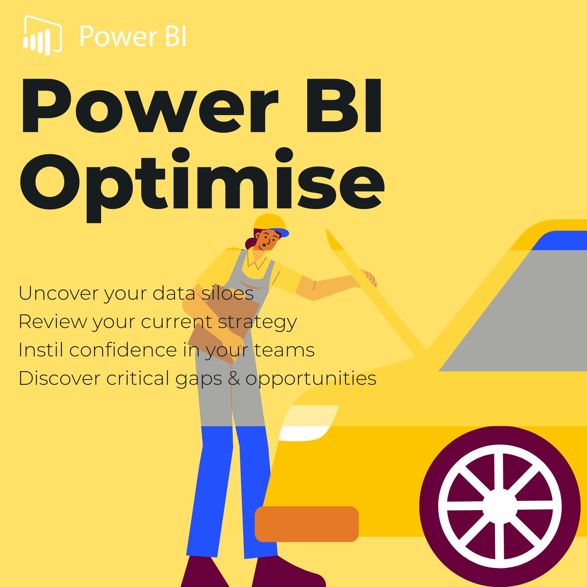 How's your #PowerBI looking?
 
Not running as well as it used to? 
 
Feeling a bit slow and clunky? 
 
A regular health check will help you regain control &amp; help you to get where you need to be. 
 
Book yours with us here: lnkd.in/gXZJA7N3

#OptimiseYourPowerBI