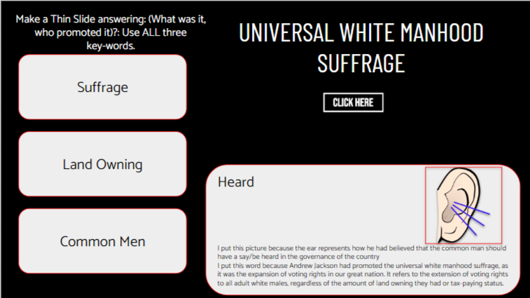 JustinUnruh16's tweet photo. In APUSH I created an Andrew Jackson chatbot for students to question about the Election of 1824 to gather information for these adapted #ThinSlide's. Students had a blast interacting and learning about this contentious election's details.
#Eduprotocols #sschat #sstlap https://t.co/I3xvU40hT0