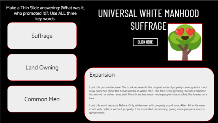 JustinUnruh16's tweet photo. In APUSH I created an Andrew Jackson chatbot for students to question about the Election of 1824 to gather information for these adapted #ThinSlide's. Students had a blast interacting and learning about this contentious election's details.
#Eduprotocols #sschat #sstlap https://t.co/I3xvU40hT0
