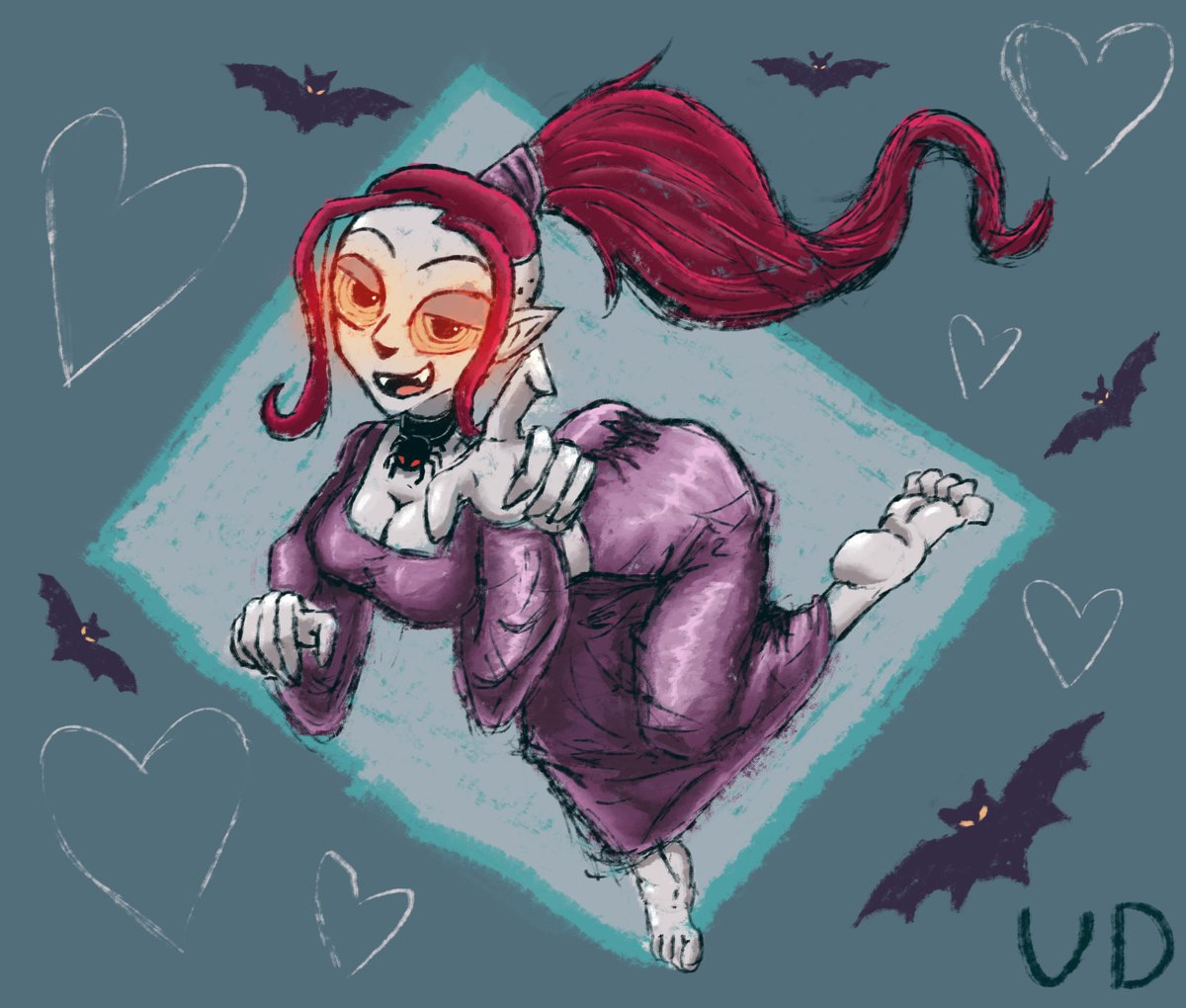 UnderDan212525's tweet photo. Old picture, I'm posting in anticipation of Halloween
#vampire #fanart #cartoon #digitalart #gothic #spooky #halloween #gothetta #gruftine https://t.co/76XjmCaBQb