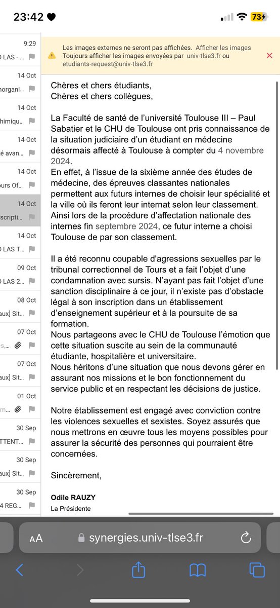squirrel_moli's tweet photo. TW: agressions sexuelles 

Bonjour à toutes. J’aimerais vous demander de signer une pétition afin de faire expulser un agresseur sexuel reconnu par le tribunal de Tours qui vient de rejoindre ma fac et le CHU de Toulouse en tant qu’interne.

Je met le lien en commentaire: https://t.co/v93uagyG8W