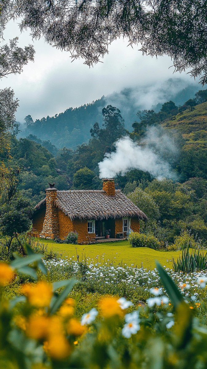 stockcake_com's tweet photo. Idyllic #forestcabin: An #idylliccottage nestled in a #lushforest, with #smokerising from its #chimney on a #mistyday. #cottage #forest #smoke #chimney #thatched #aiart #aiphoto #stockcake ⬇️ Download and 📝 Prompt 👉 https://t.co/BYPPjI2Ui9 https://t.co/hnK22y1Wbk