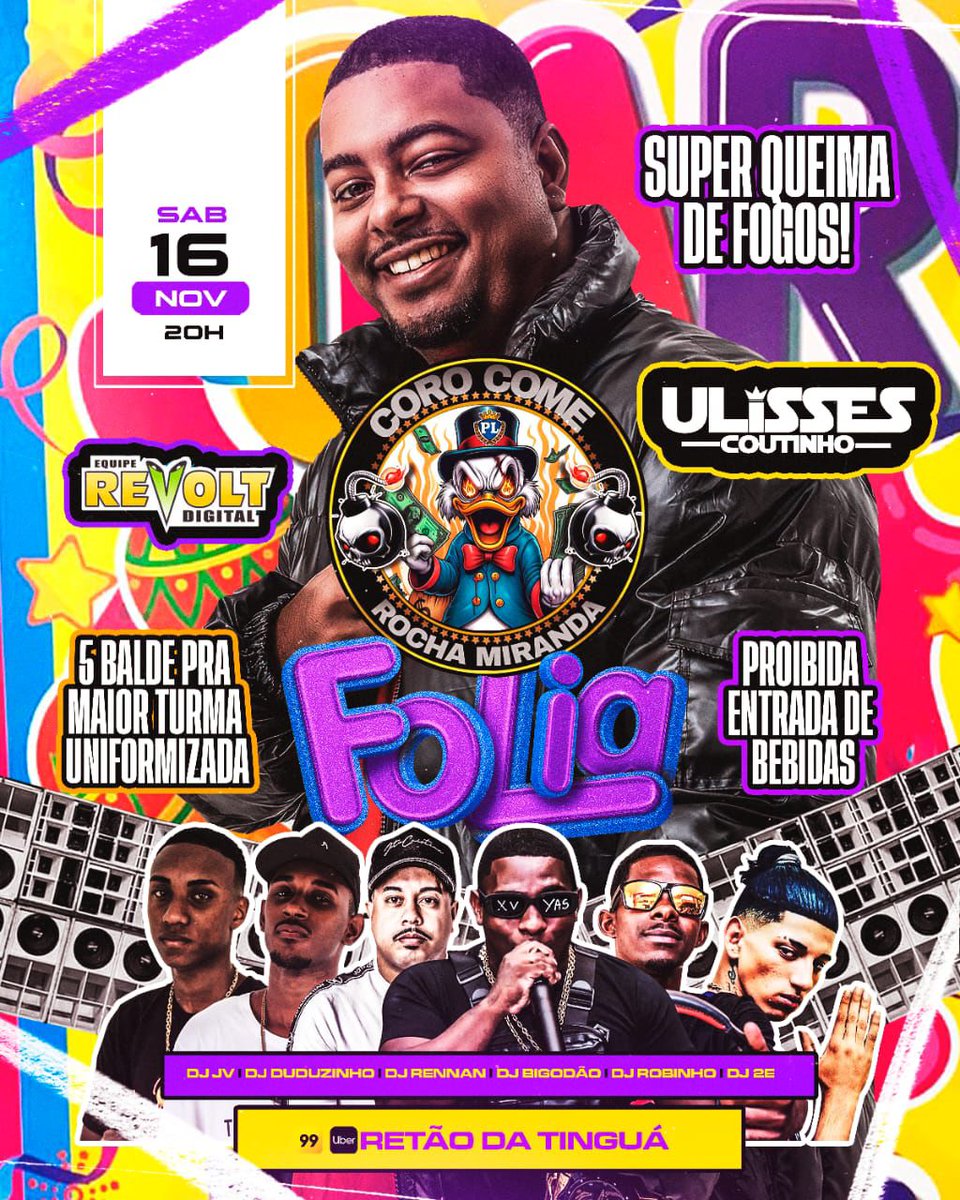 amandapaschoal_'s tweet photo. É MÊS QUE VEM #COROCOMEFOLIA , DIA 16 DE NOVEMBRO A TINGUA VAI PARAR😱🥳

TODAS AS TURMAS CONVIDADAS, TRAGAM SUAS BANDEIRAS ‼️

5 BALDE DE CERVEJA PARA A MAIOR TURMA UNIFORMIZADA 💥

EQUIPE DE SOM ✅
PROMOÇÃO DE BEBIDAS ✅
DJ ULISSES COUTINHO ✅ https://t.co/X4GBc7R2h9