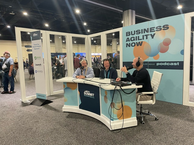 PEOEnterprise's tweet image. TALKING AGILE @ SAFe SUMMIT
Our LACE #Agile coach Scott Sinclair sat down with #ScaledAgile&apos;s Adam Mattis at the Business Agility Now booth today to dive into #PEOEnterprise&apos;s rebrand, our  journey so far, &amp;amp; what&apos;s next. Podcast to air soon - stay tuned!
#AgileArmy #SAFeSummit